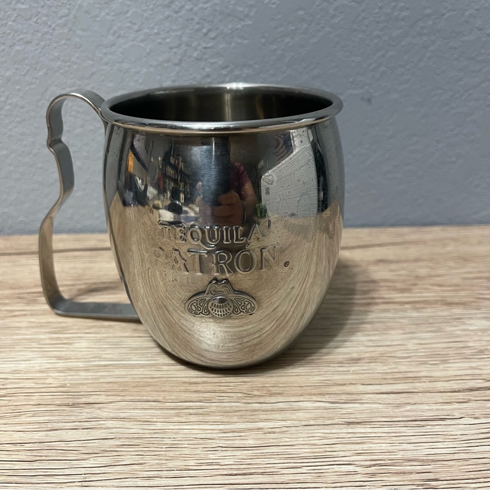 Silver Moscow Mule Mug with Curved Handle